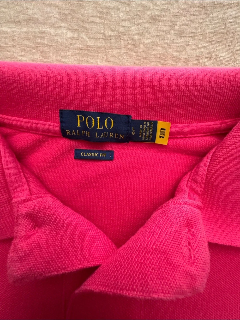 Ralph Lauren Men’s Bright Pink Polo with White Pony Logo